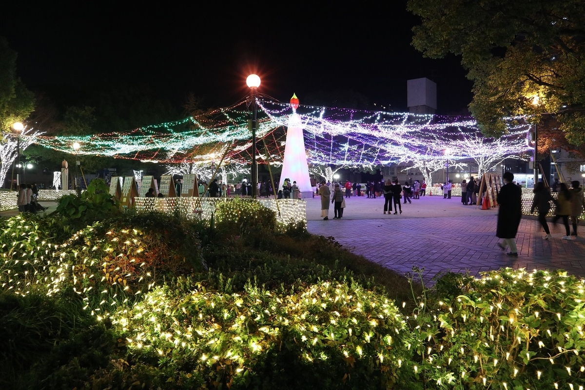 周南冬のツリーまつり ２ 天空のライティングフラワーショー 山口県周南市 青空公園 何でも見てやろう 瀬戸内海の小さな旅