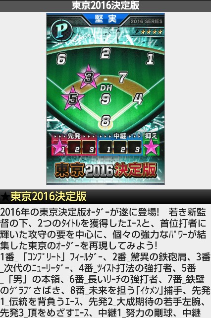 2318シーズン 10 31 11 4 オーダー 東京16決定版 巨人軍 読売ジャイアンツ16決定版オーダー 最終成績追記済み モバプロsp攻略ブログ 2nd