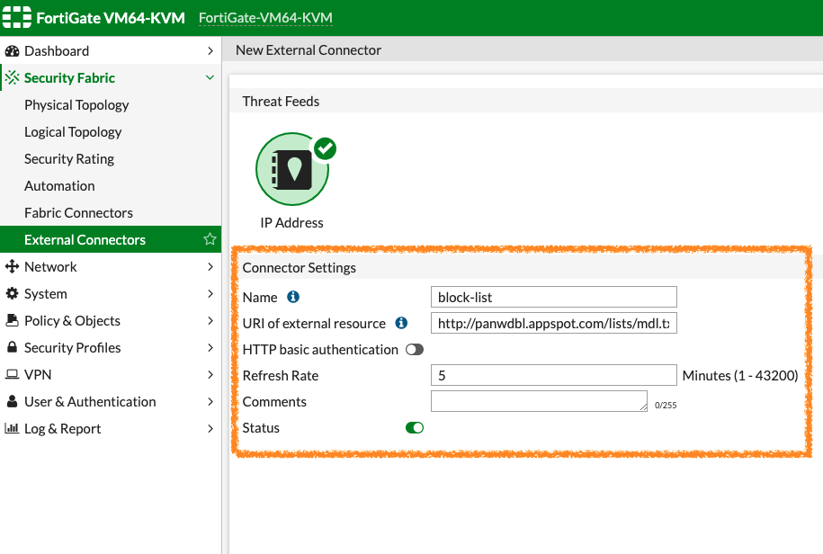 f:id:naitwo2:20200522200603p:plain FortiGate ThreatFeeds list import