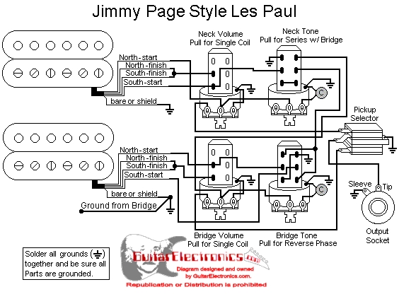 Bare Knuckle Pickups Black Dog +ジミーペイジ配線 - かきだめばしょ les paul wiring diagram 50 s style 
