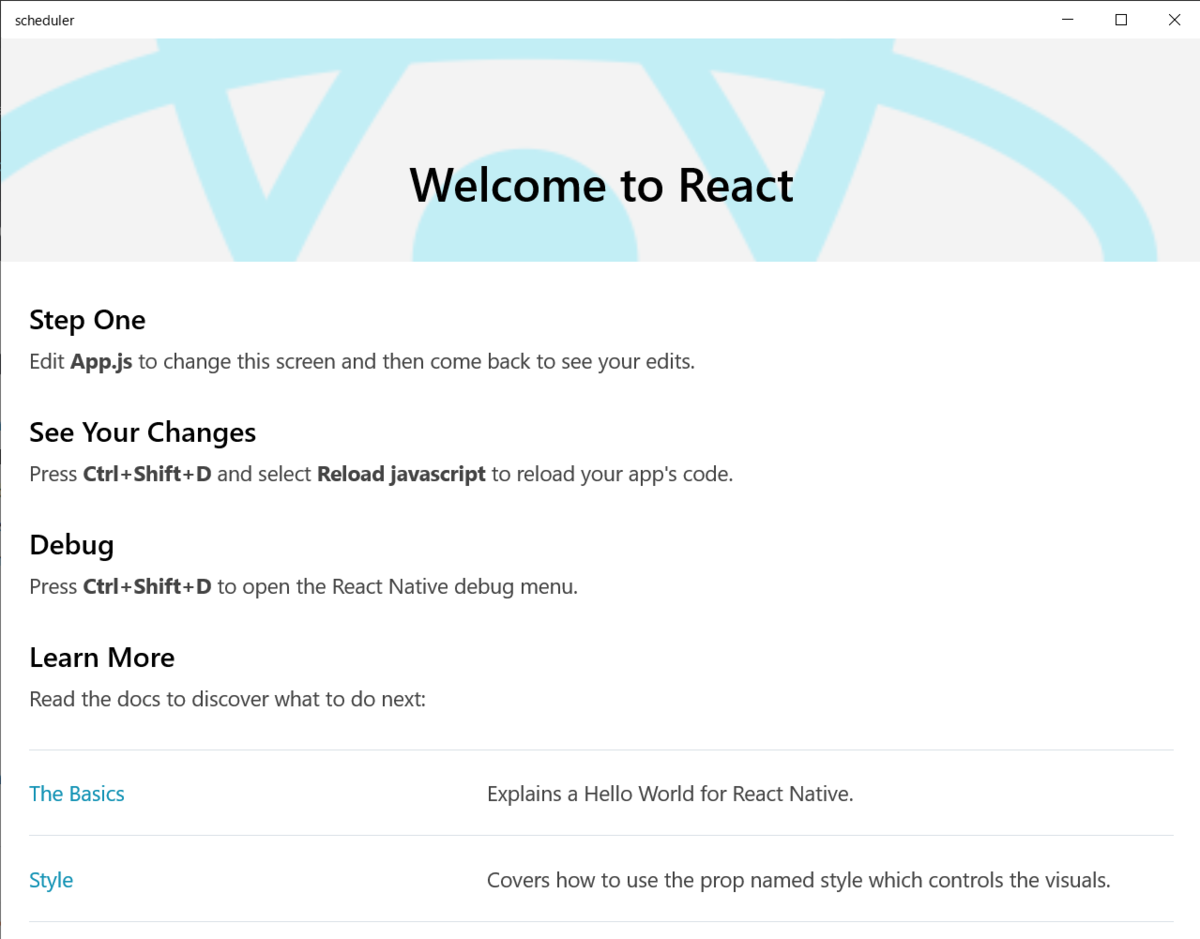 React Native Helloworld Program React Native for Windows でHello World - かざいむ日誌