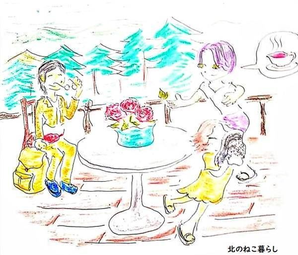 Juneイラスト　ねこ森町