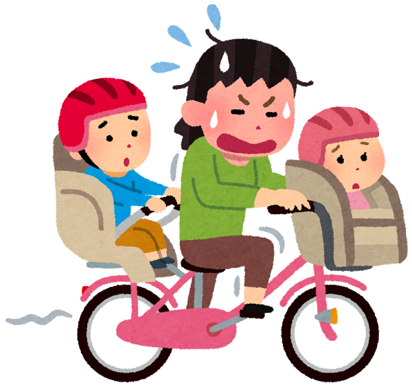 子供乗せ電動自転車 イラスト
