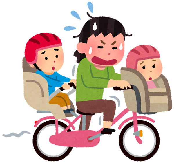 子供乗せ電動自転車　イラスト