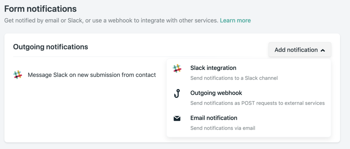netlify forms notification
