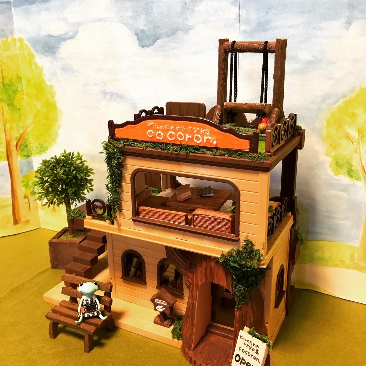 シルバニア リペイントでリフォーム④ 背景ボード作り♪ - ドールの