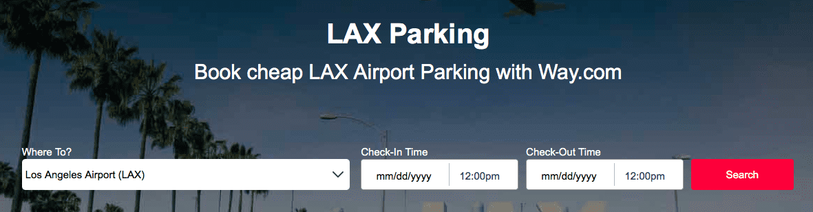 LAX Parkingの入力画面