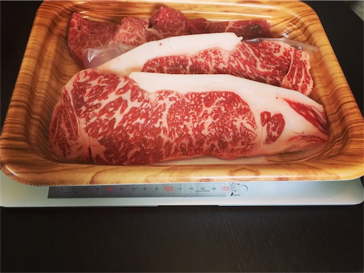 ステーキ肉の大きさは23センチ程 ステーキ肉の大きさは23センチ程