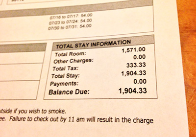 The amount of money spent for the actual 28-day stay