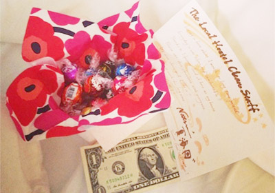 Thank you for the tip, chocolate and letters on the final day