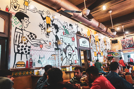 pop wall at cafemondegar