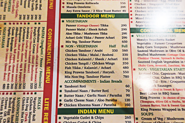 Tandoor Menu