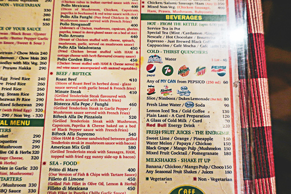 Softdrink Menu