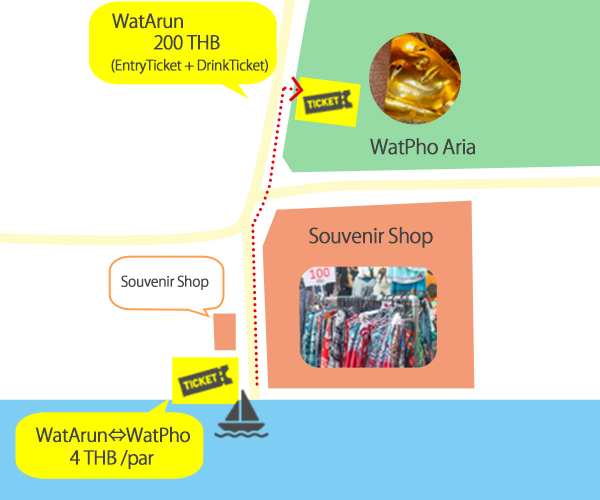 How to get to Wat Pho from the pier map