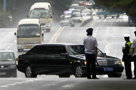 訪中した金正日の車