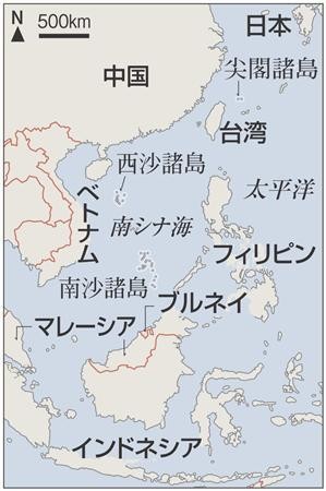 尖閣諸島からインドネシアの地図