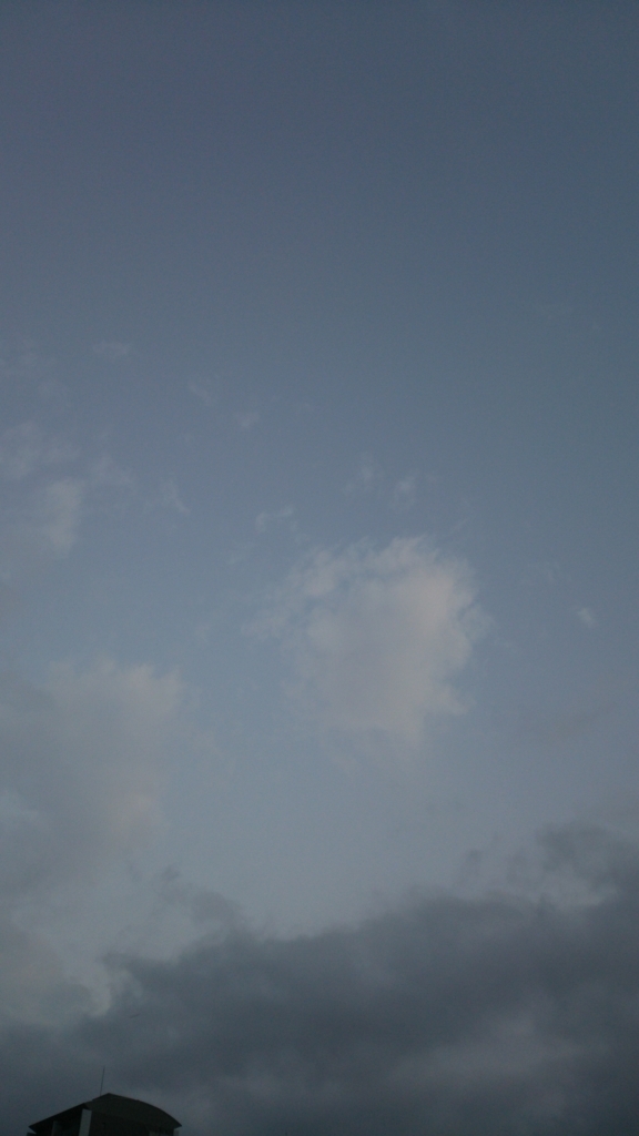 曇り空 外に出ると、曇り空だった
