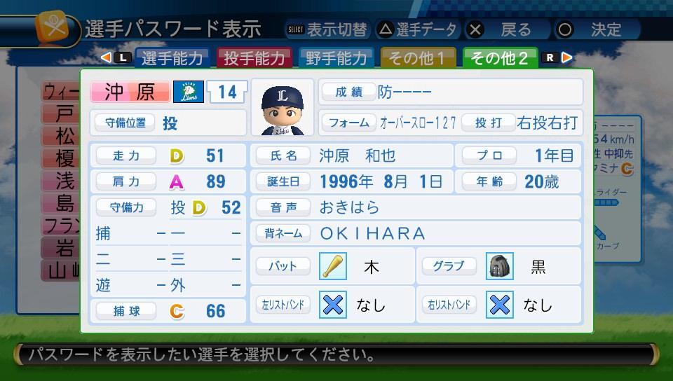 架空選手・パワプロ2016】沖原和也①（投手・抑え） - 一球入魂's diary