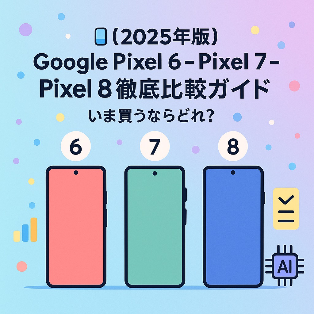 📱【2025年版】Google Pixel 6・Pixel 7・Pixel 8 徹底比較ガイド