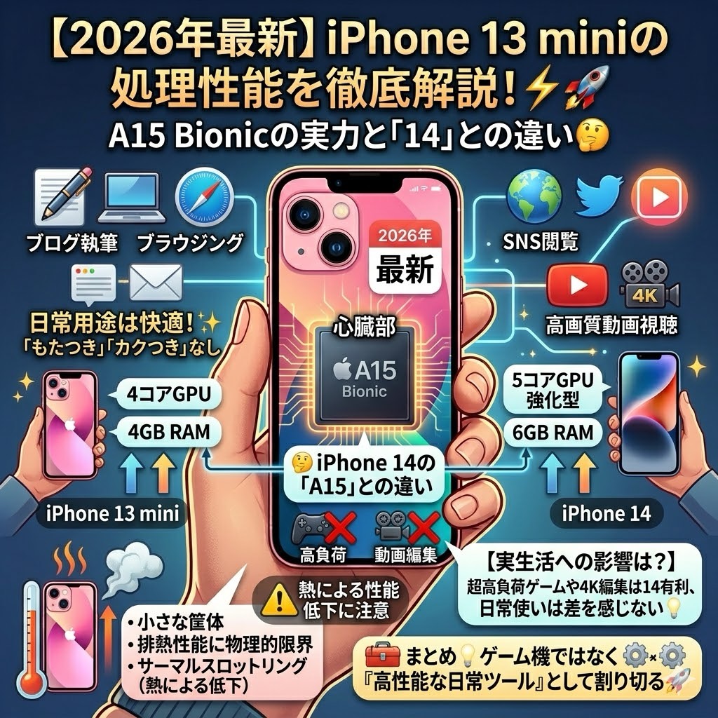 ?✨【2026年最新】iPhone 13 miniはまだ使える？ iOS 26対応！小型 