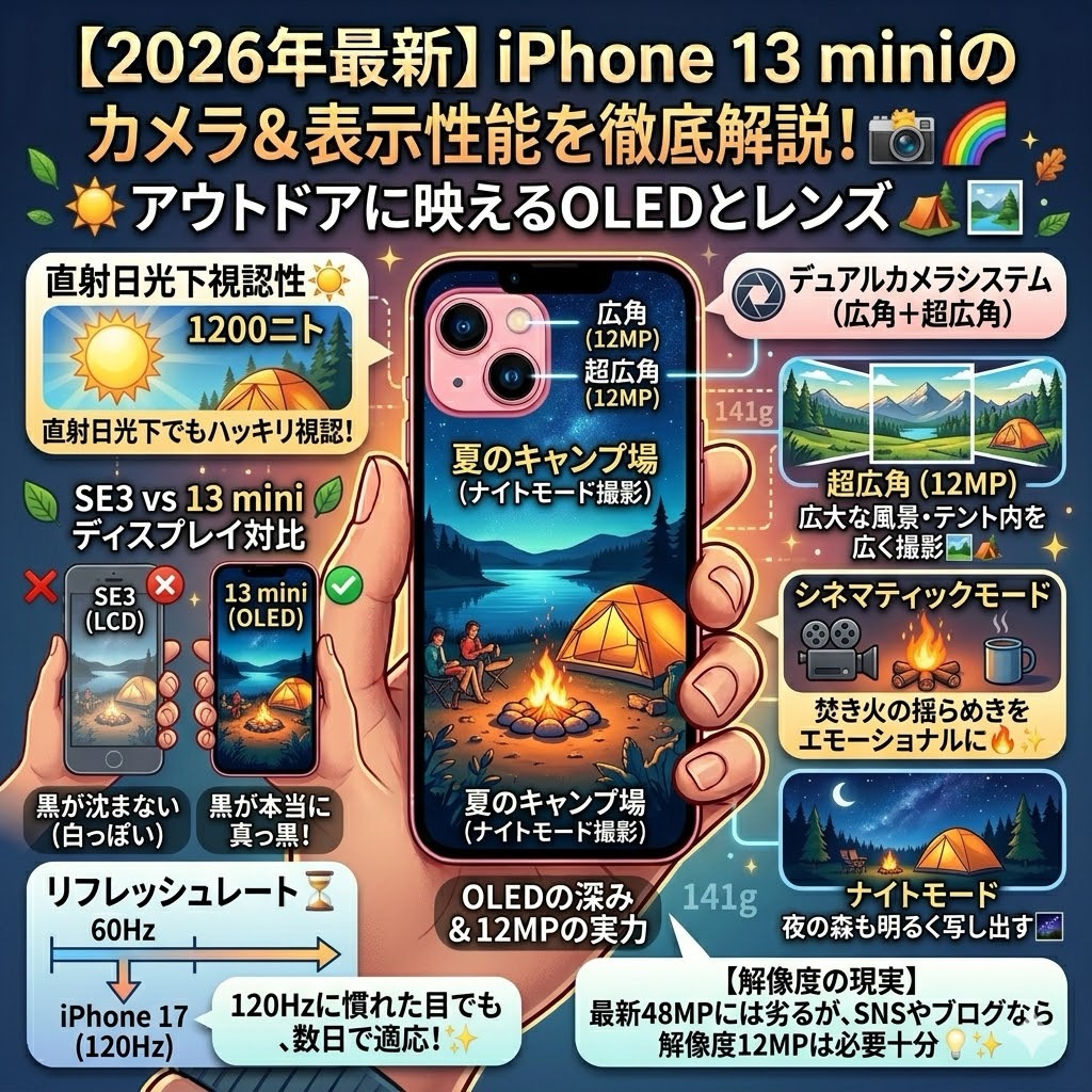 📱📱✨【2026年最新】iPhone 13 miniはまだ使える？ iOS 26対応！小型
