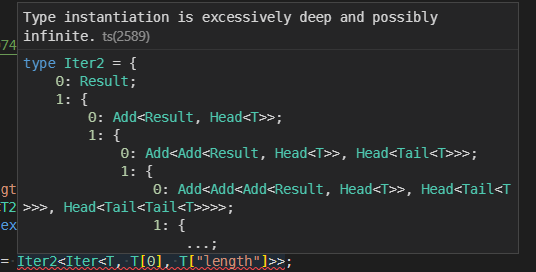 型の展開上限に引っかかる