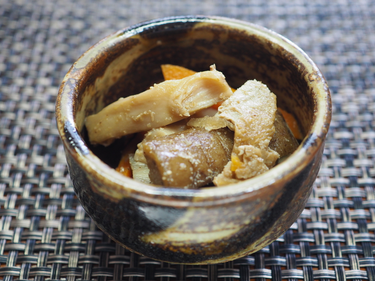 圧力鍋で 牛蒡とエリンギ 油揚げ 人参の炊いたん 牛蒡やわやわ 即興厨房 圧力鍋で 牛蒡とエリンギ 油揚げ 人参の炊いたん 牛蒡やわやわ 即興厨房