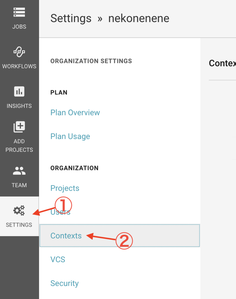f:id:nekonenene:20190223201954p:plain CircleCI の設定ページ