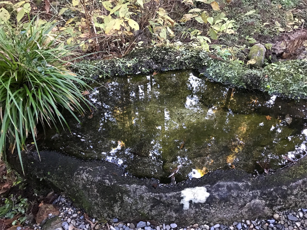 小さな石で作られた池