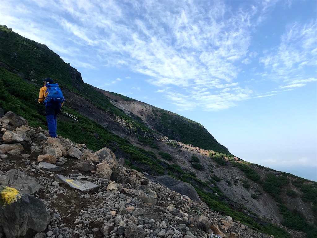 雌阿寒岳温泉ルートの登り