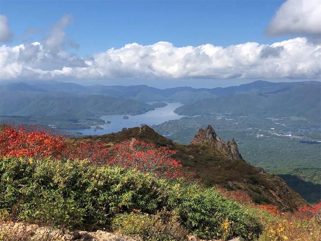 御花畑と天狗岩と桧原湖