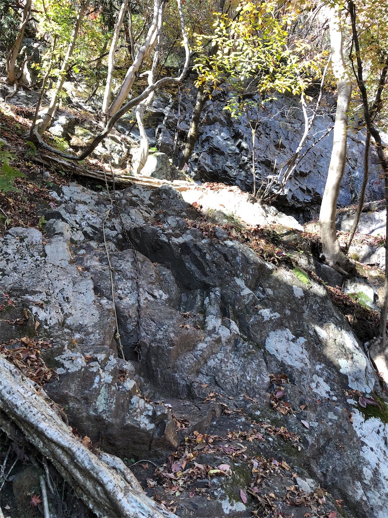 最後の岩場鎖場