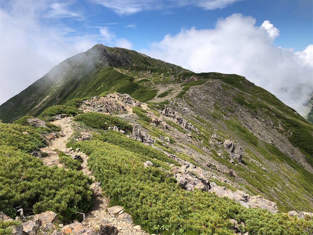 奥聖岳方面から見た前聖岳