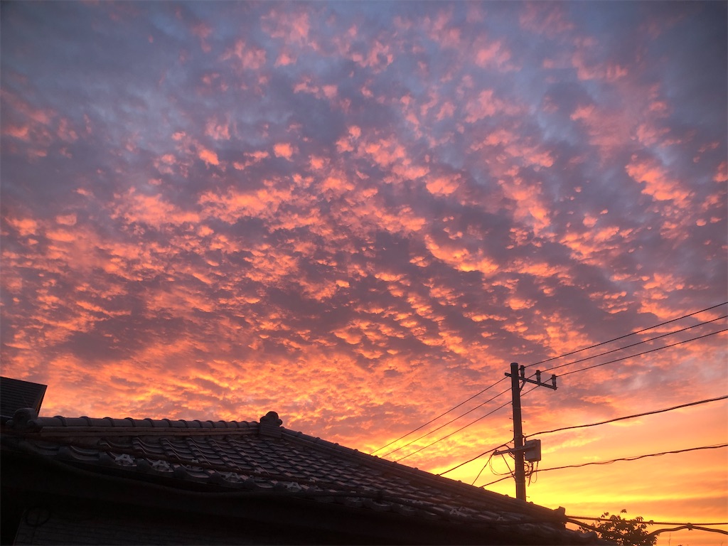燃えるような美しい５月の夕焼け