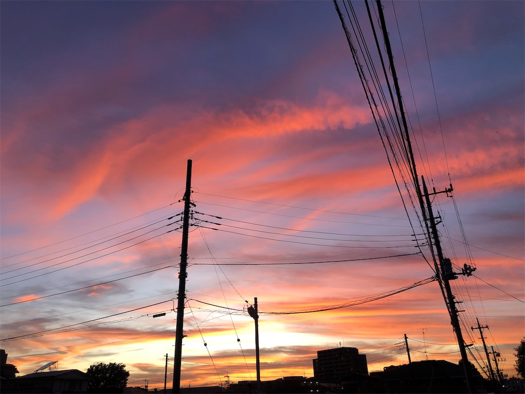 先日の美しい夕焼け
