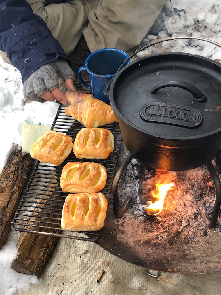 焚き火と朝ごはん