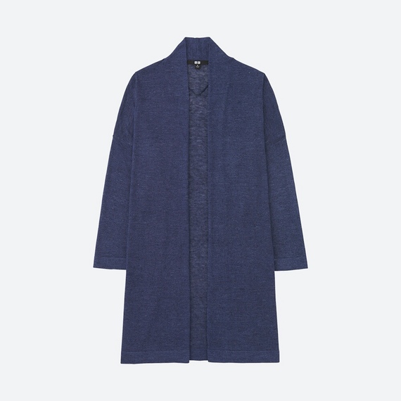 ［ハルハル出品］ UNIQLO/リネンブレンドカーディガン（長袖）紺 - nekotany買い物日記