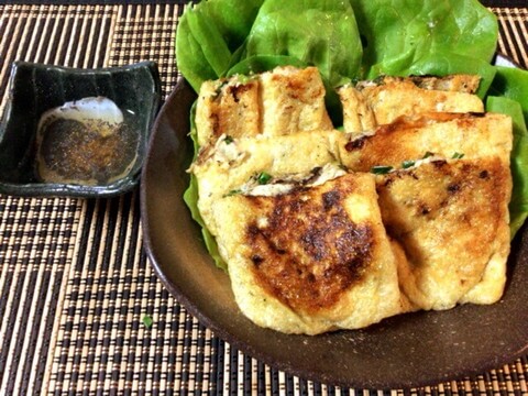 チーズサバ缶の濃厚油揚げニラ餃子(糖質5.2g) チーズサバ缶の濃厚油揚げニラ餃子(糖質5.2g)