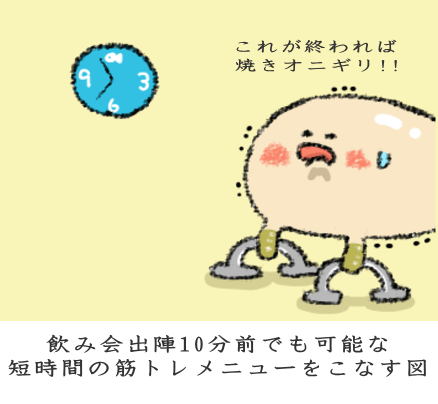 短い時間でも筋トレを達成する図 短い時間でも筋トレを達成する図