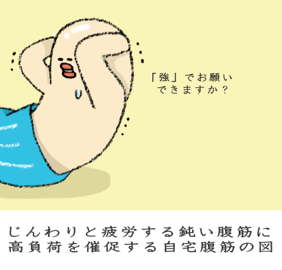 腹筋に更なる負荷をねだる図 腹筋に更なる負荷をねだる図