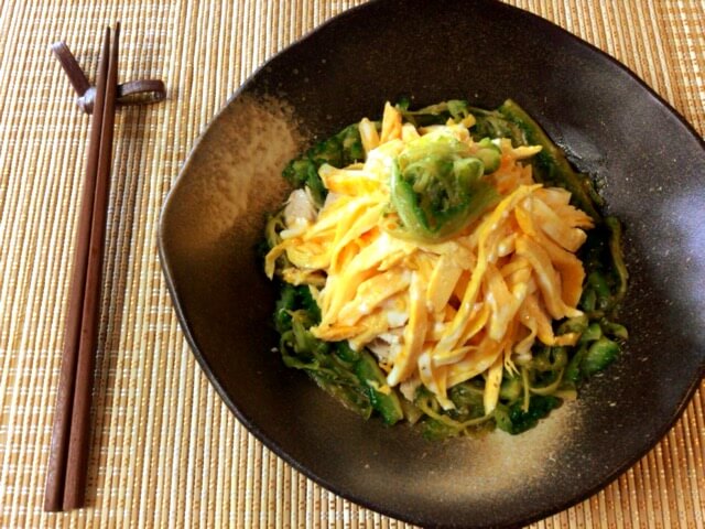 丸ごと薄ゴーヤの絶品塩麹冷やし中華サラダ(糖質4.7g) 丸ごと薄ゴーヤの絶品塩麹冷やし中華サラダ(糖質4.7g)