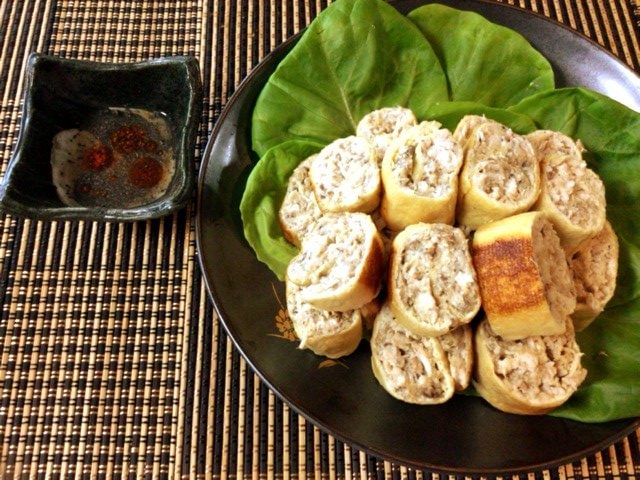オイマヨ鯖缶チキンの辣油酢胡椒ロール(糖質5.3g) オイマヨ鯖缶チキンの辣油酢胡椒ロール(糖質5.3g)