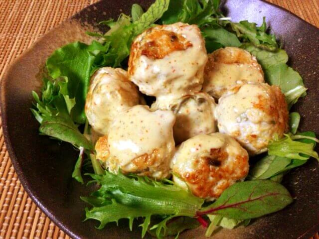とろろチーズのマヨ柚子胡椒チキンボール(糖質4.0g)
