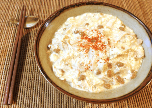 ほぐしチキンの絶品とろろ風おぼろ雑炊(糖質3.9g)