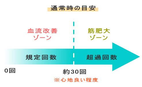 30回まで 血流改善→筋肥大のとレーニング