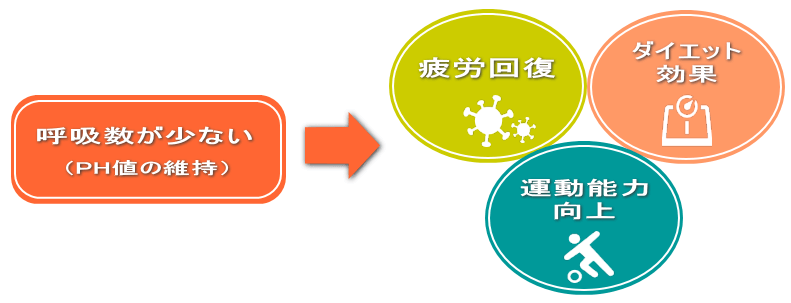 PH値の維持➡『疲労回復』『ダイエット効果（代謝促進）』