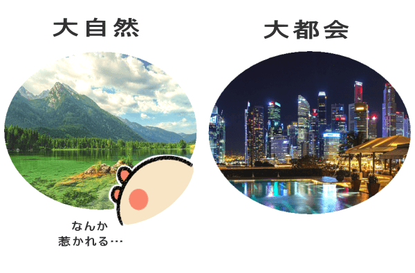 こっち! ビルと自然 こっちがええ!