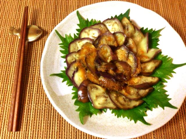 茄子お刺身の絶品オリーブ生姜醤油(糖質4.6g)