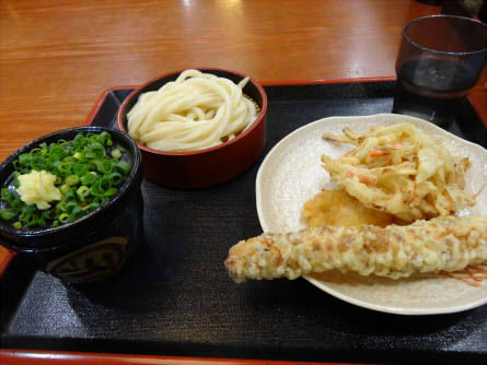 讃岐うどんはればれ　鶏天、ちくわ天、かき揚げ