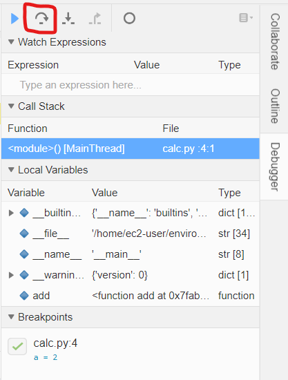 AWS Cloud9 の デバッグ機能をさわってみる - のべラボ.blog